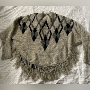 Ethereal Paper by Crane Womens Southwestern Sweater Waterfall Boho Fringe M